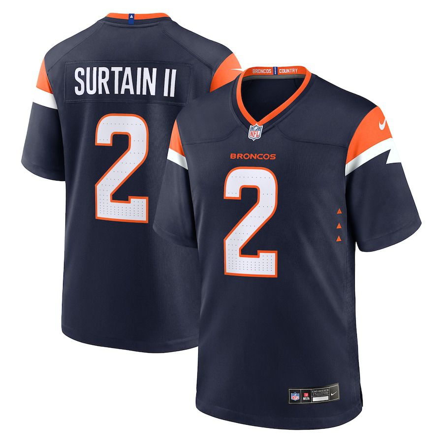 Men Denver Broncos #2 Patrick Surtain II Nike Navy Alternate Game NFL Jersey->->NFL Jersey
